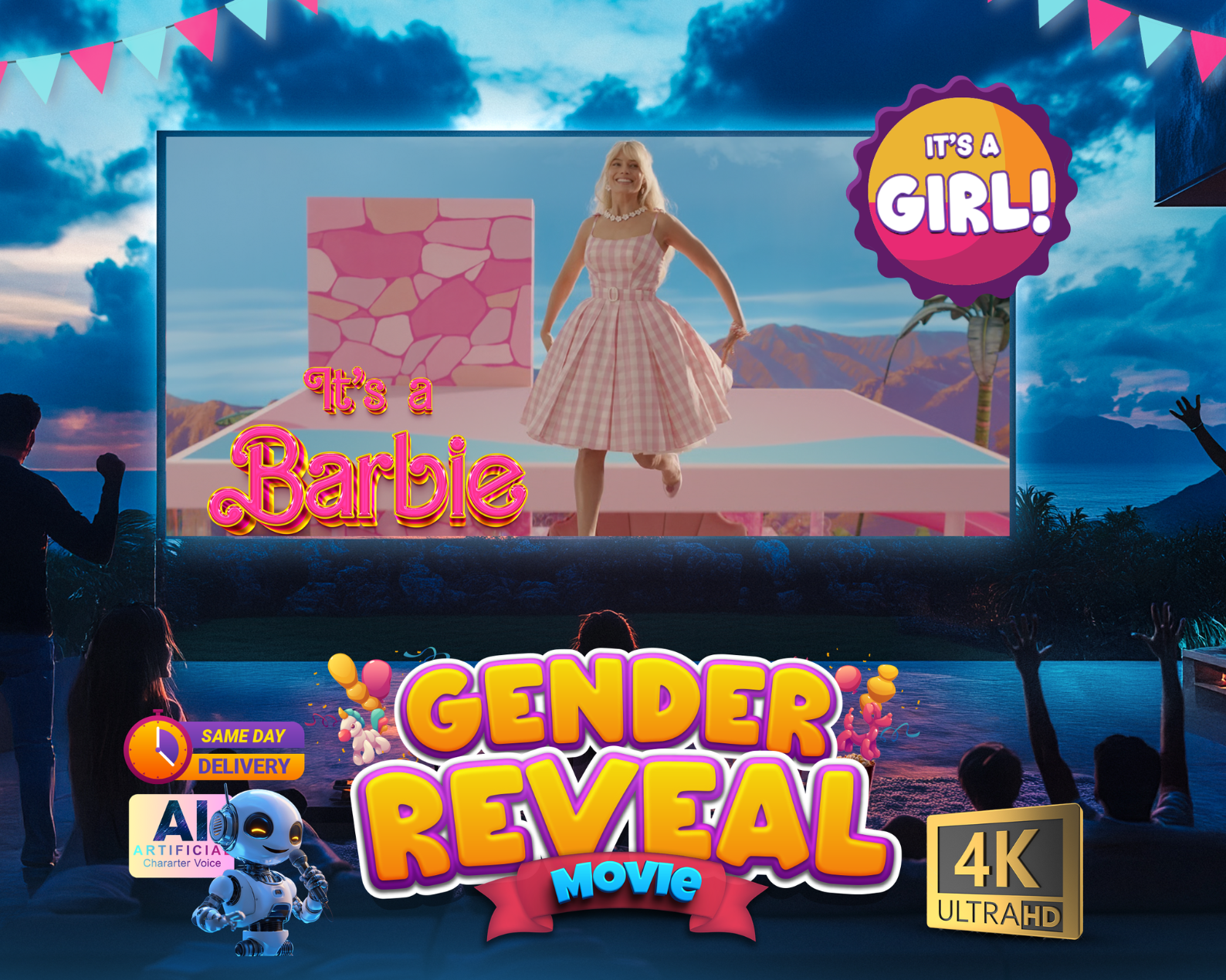 Gender Reveal Movie Baby Reveal Movie Barbie