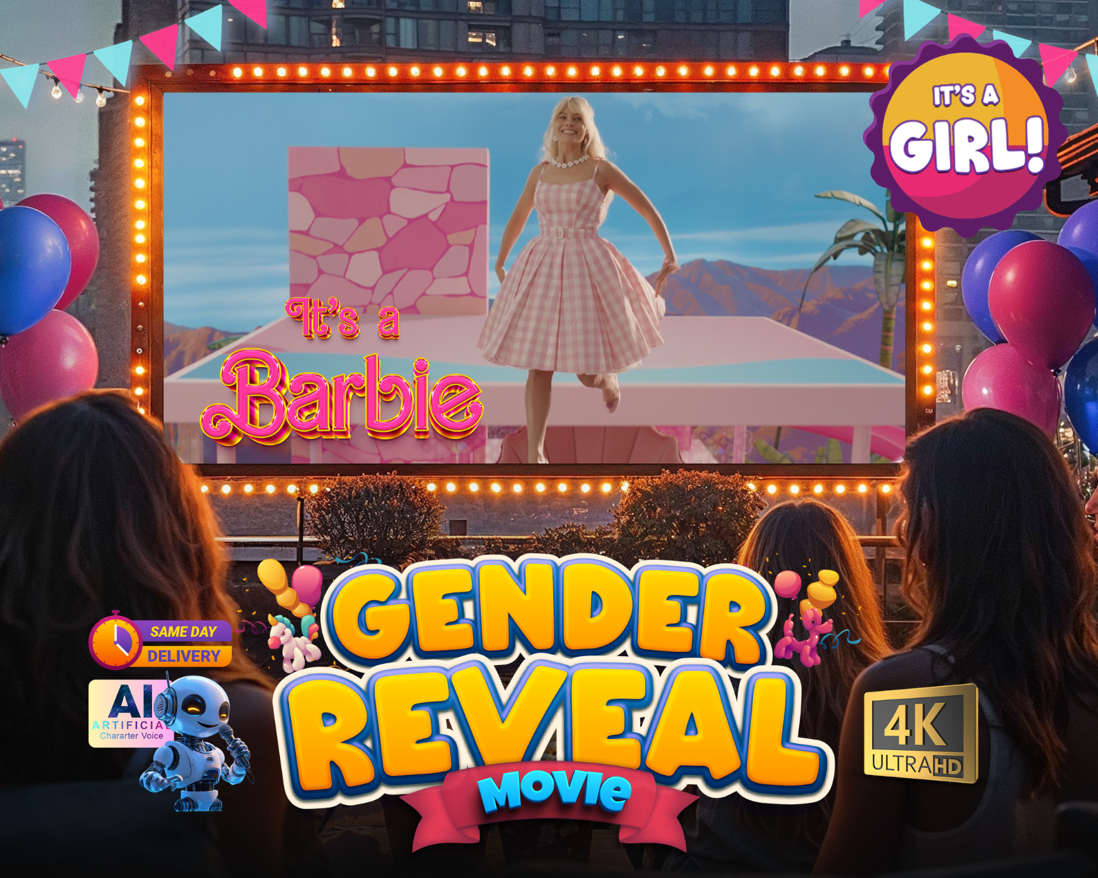 Gender Reveal Movie Baby Reveal Movie Barbie