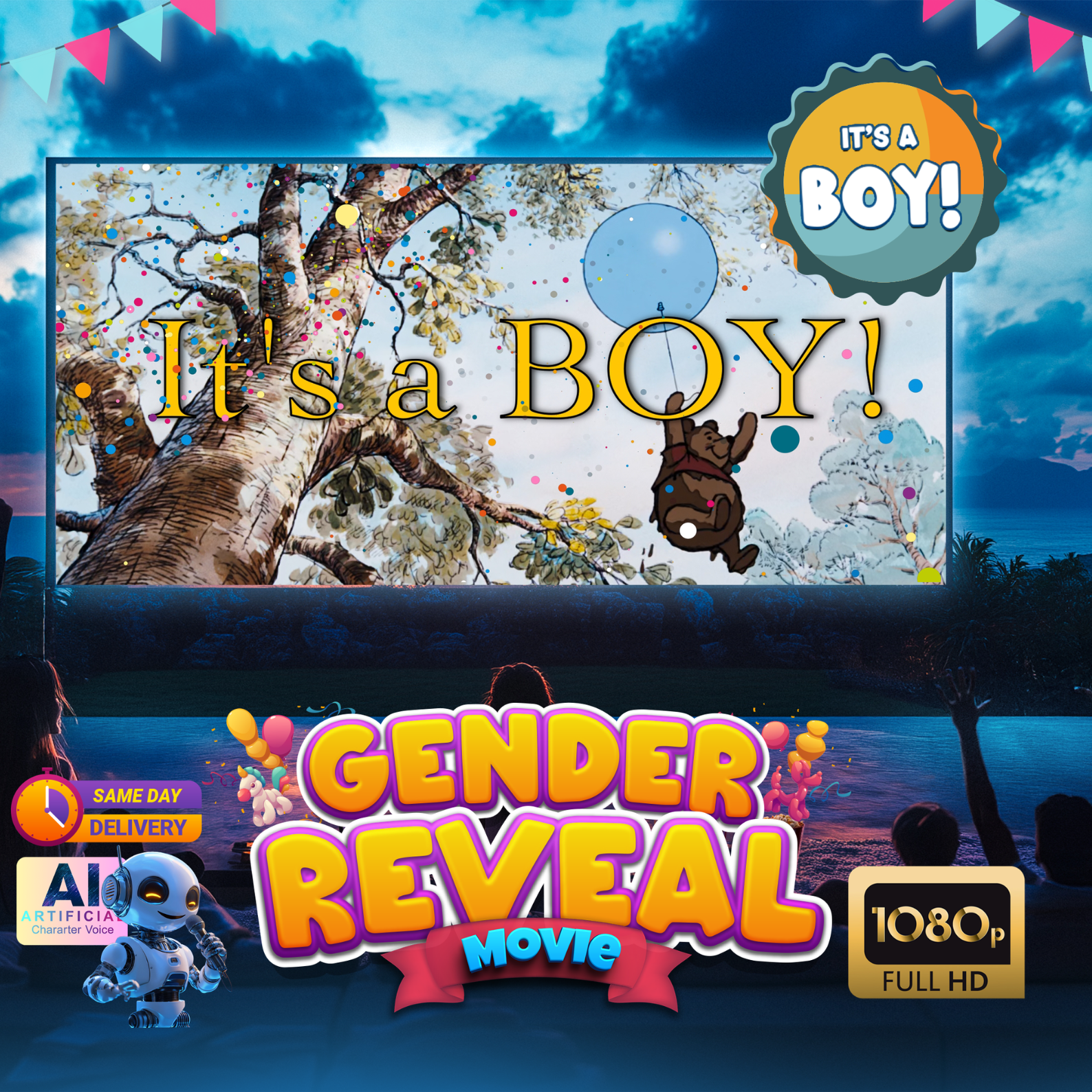 Winnie the Pooh Movie Gender Reveal Movie